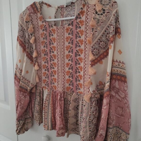American Eagle Outfitters Boho Babydoll Blouse Size XS - Picture 4 of 7